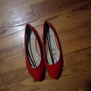 Women's red flats size 8